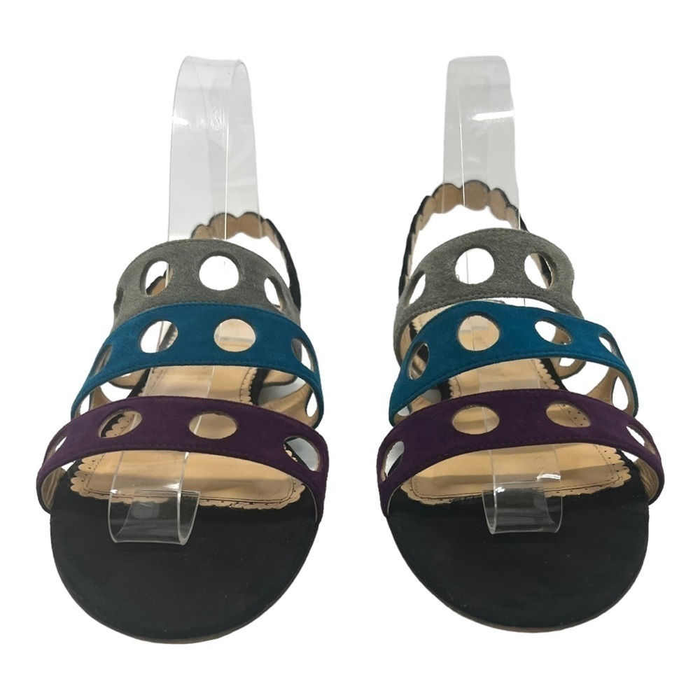 Charlotte Olympia Colorblock Cutouts Suede Sandals Women’s 38 - Picture 2 of 12
